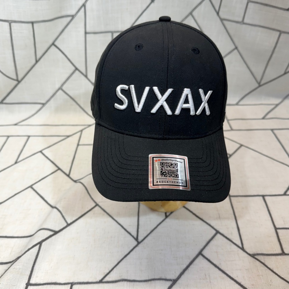 d.hudson Golf Wear SVXAX Hat OSFA Black Perforated Snapback Fear Stock Market
